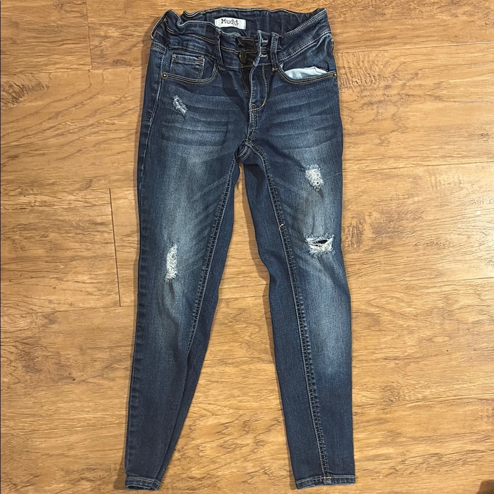 Women's Blue Distressed Jeans